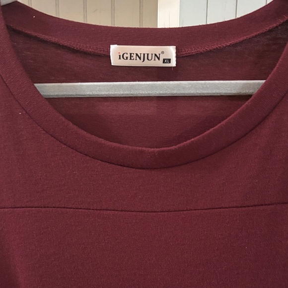 Amazon Women's Long Sleeve Top - Deep Burgundy XL; side button detail NWOT - Picture 3 of 6